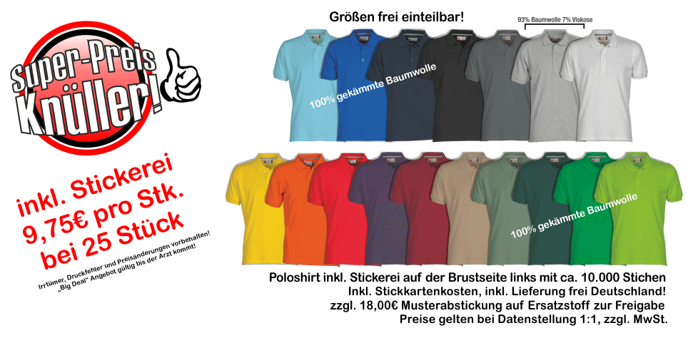 Poloshirts inkl. Stick